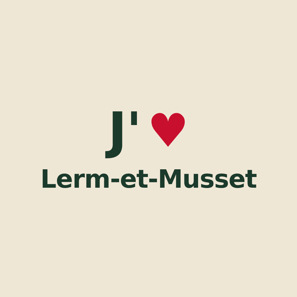 Tote bag personnalisé Lerm-et-Musset — design J'aime Lerm-et-Musset