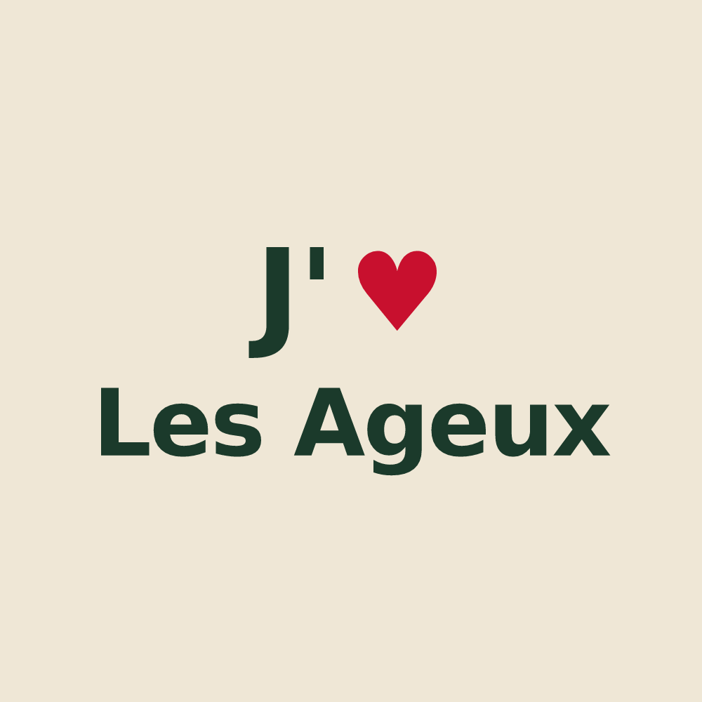 Tote bag personnalisé Les Ageux — design J'aime Les Ageux