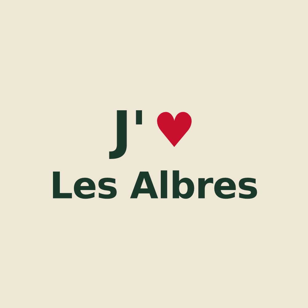 Tote bag personnalisé Les Albres — design J'aime Les Albres