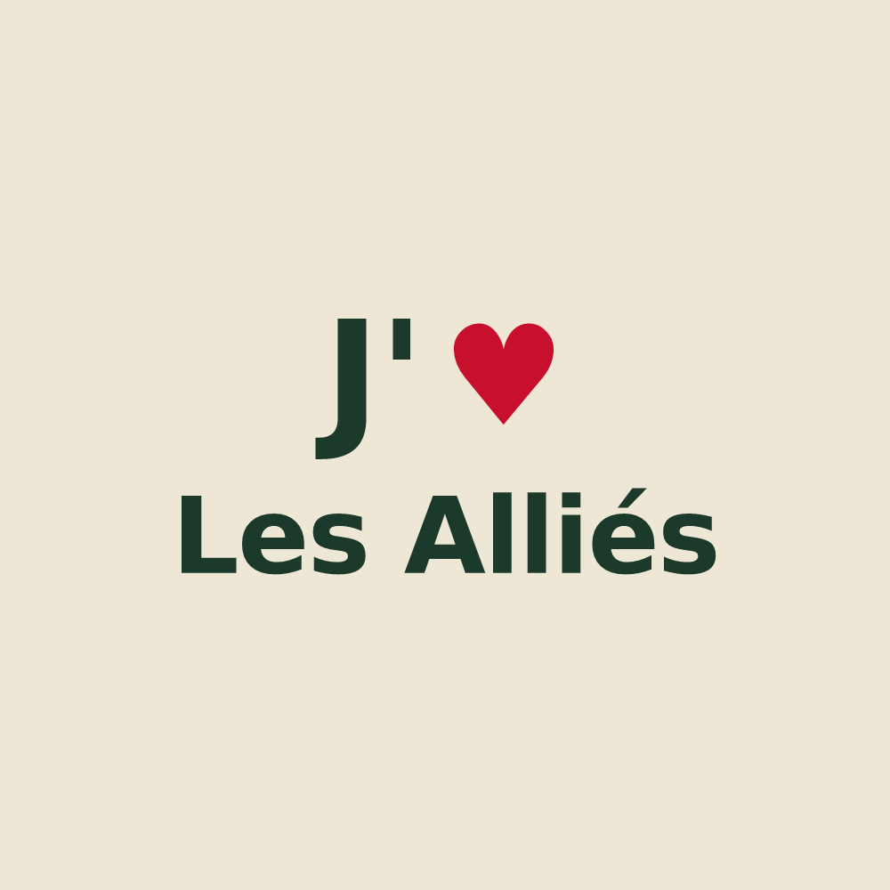 Tote bag personnalisé Les Alliés — design J'aime Les Alliés