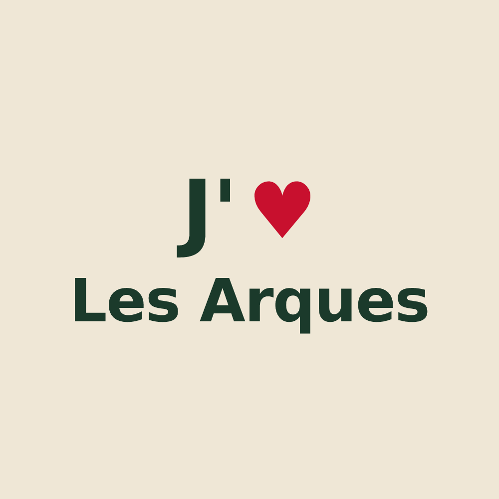 Tote bag personnalisé Les Arques — design J'aime Les Arques