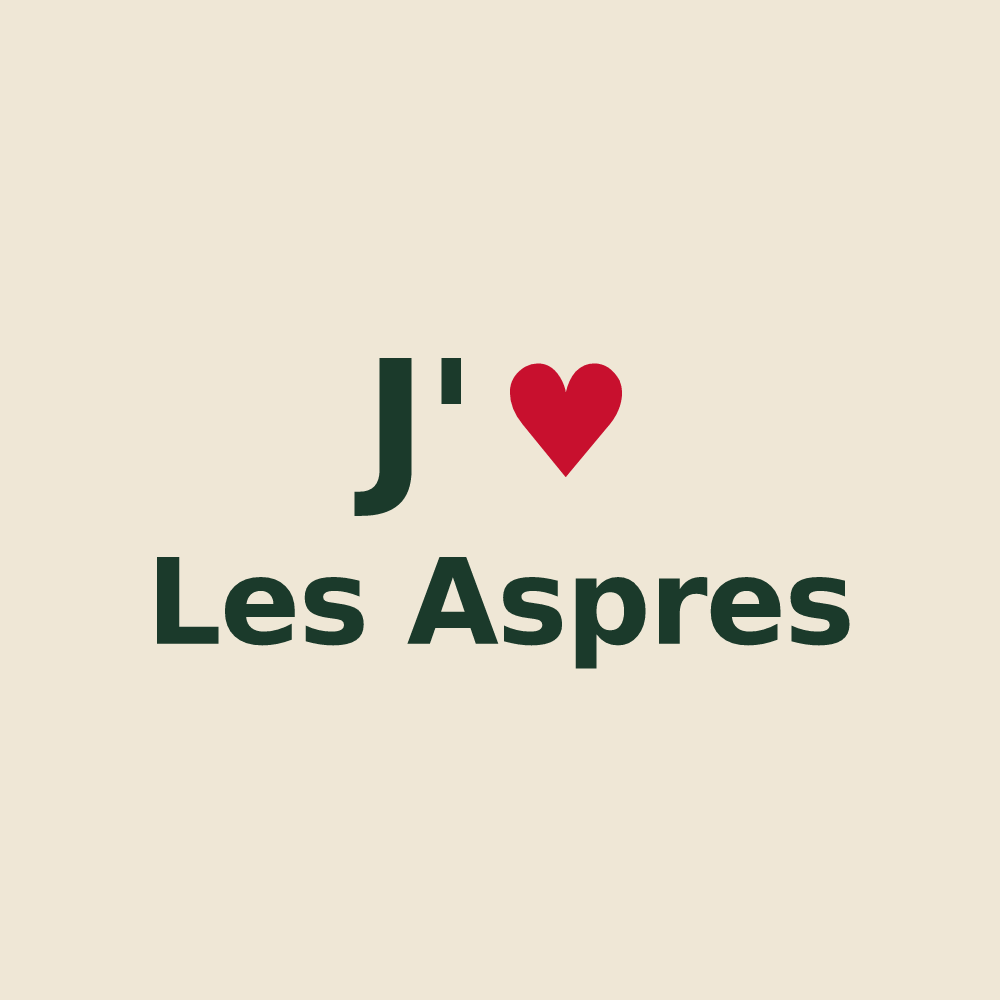 Tote bag personnalisé Les Aspres — design J'aime Les Aspres