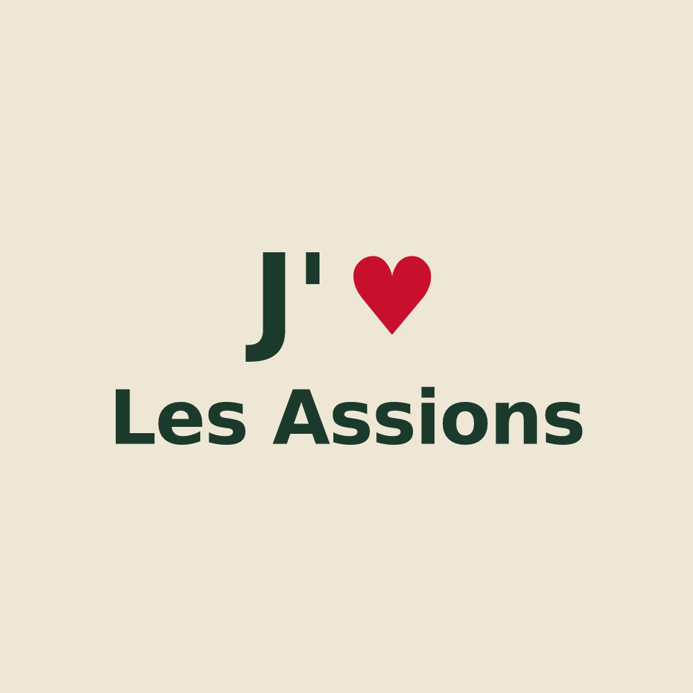 Tote bag personnalisé Les Assions — design J'aime Les Assions
