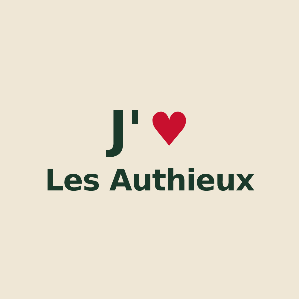 Tote bag personnalisé Les Authieux — design J'aime Les Authieux