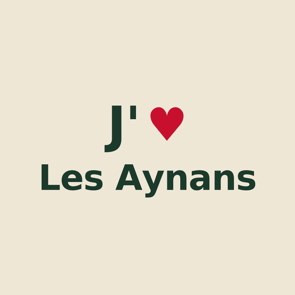 Tote bag personnalisé Les Aynans — design J'aime Les Aynans