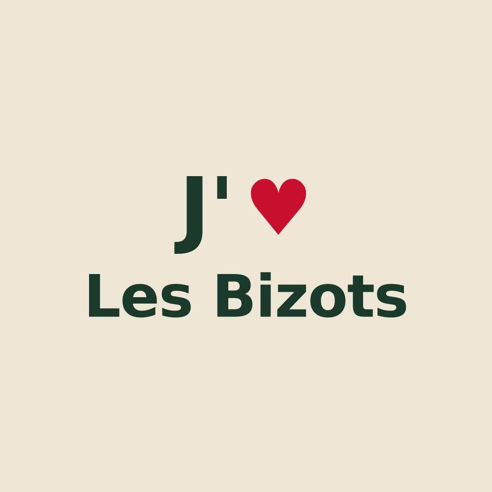Tote bag personnalisé Les Bizots — design J'aime Les Bizots