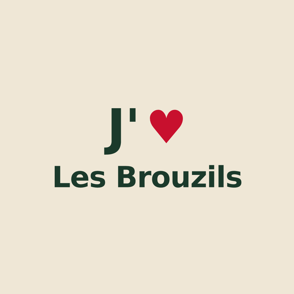 Tote bag personnalisé Les Brouzils — design J'aime Les Brouzils