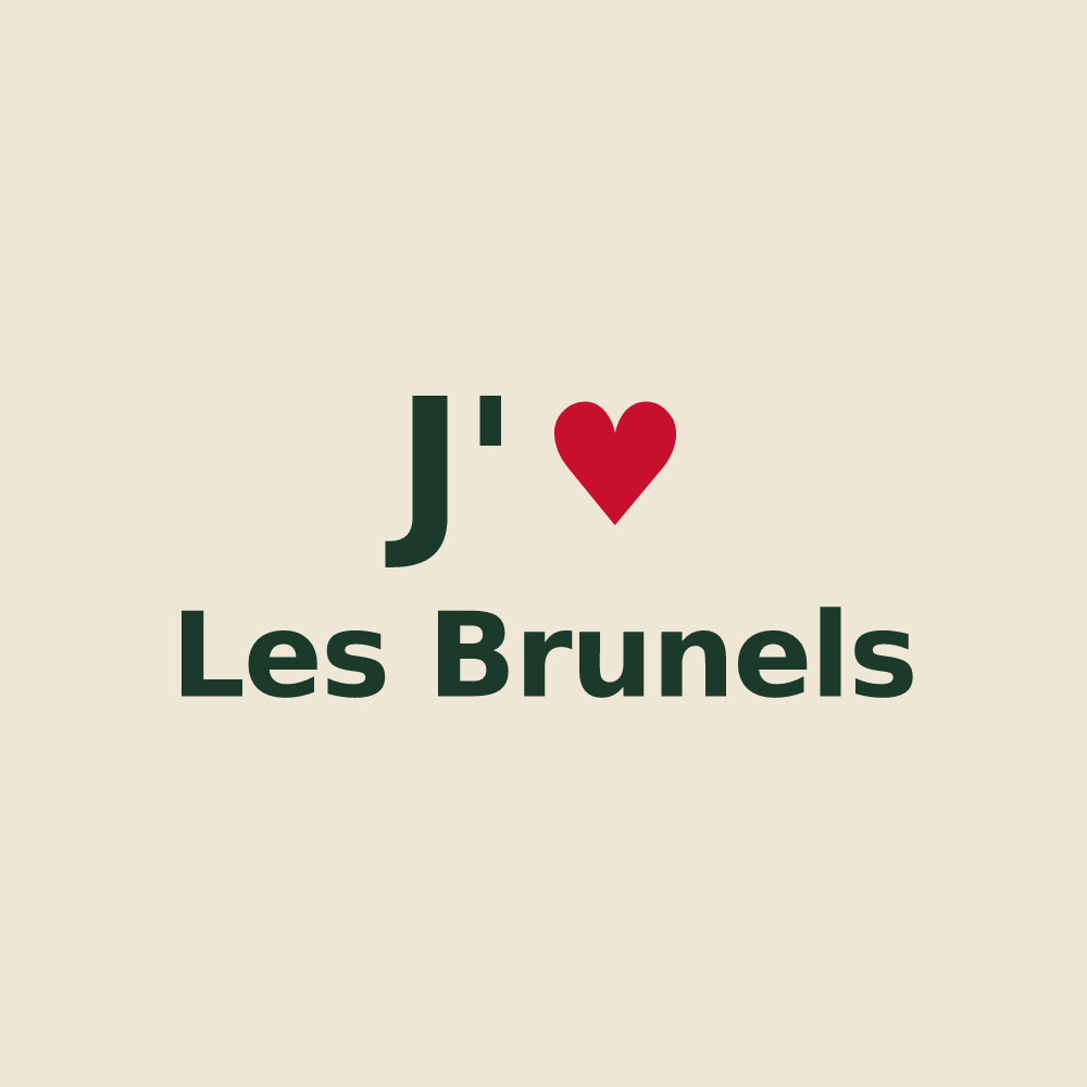 Tote bag personnalisé Les Brunels — design J'aime Les Brunels