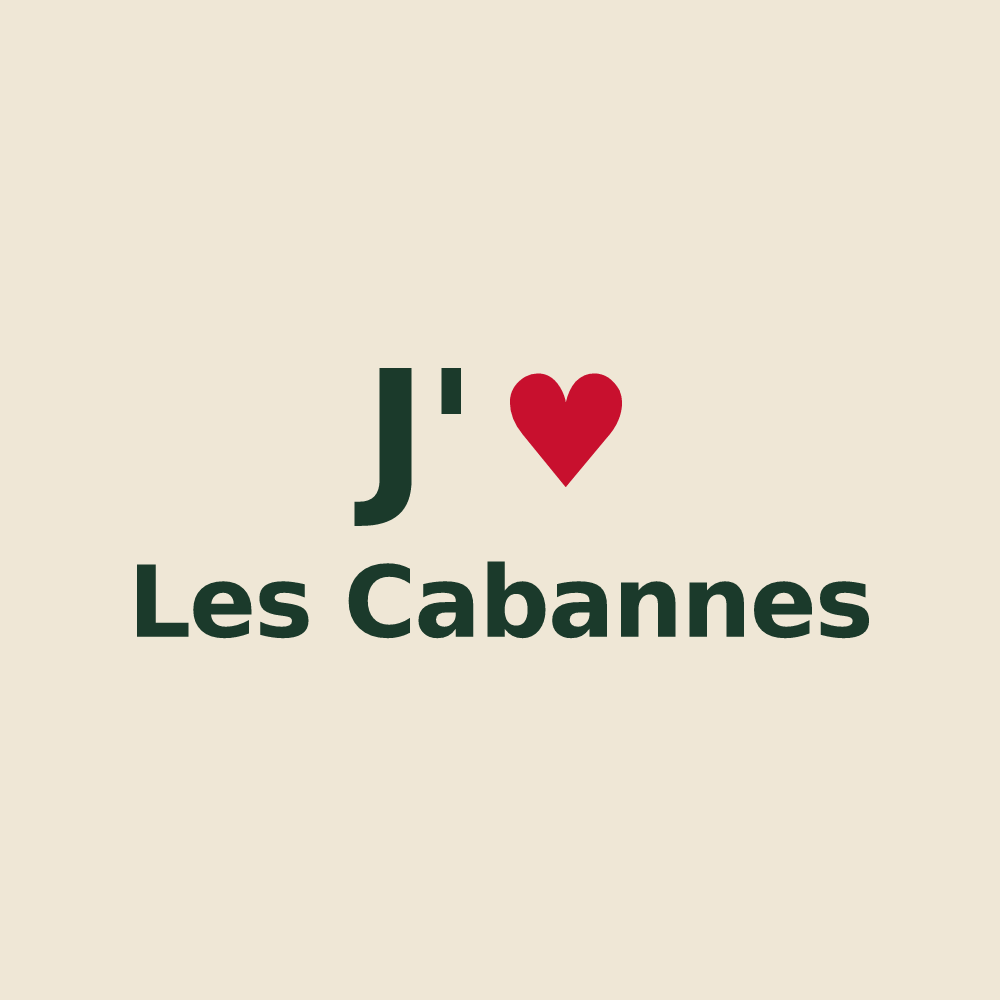 Tote bag personnalisé Les Cabannes — design J'aime Les Cabannes