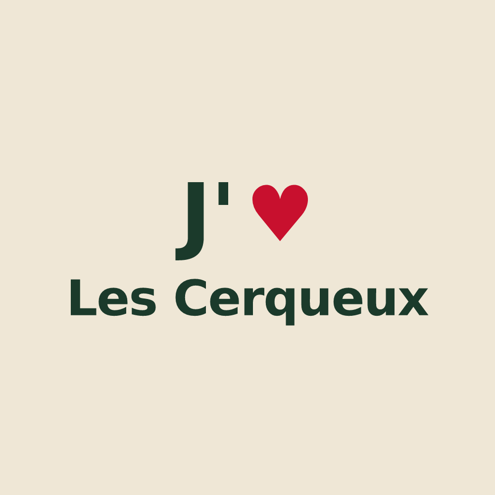 Tote bag personnalisé Les Cerqueux — design J'aime Les Cerqueux