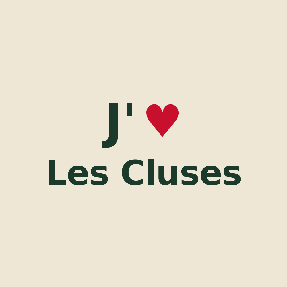 Tote bag personnalisé Les Cluses — design « J'aime Les Cluses » imprimé sur le tote bag
