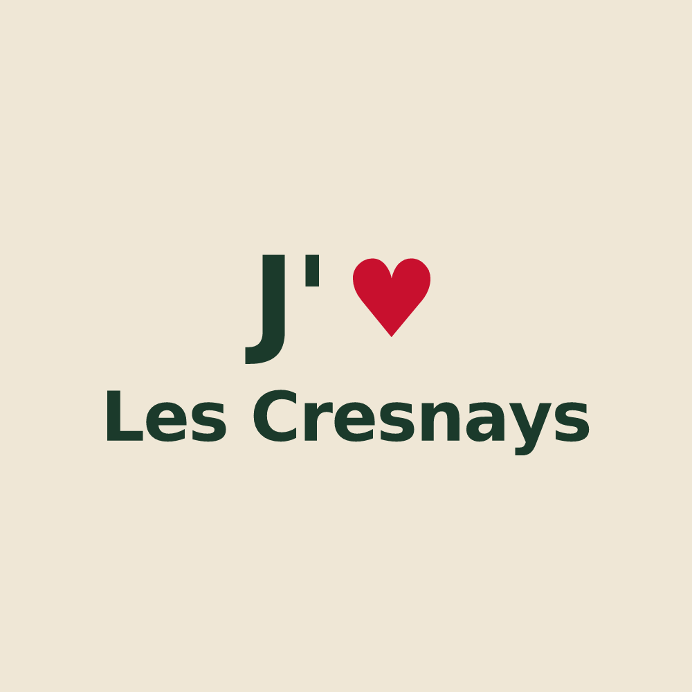 Tote bag personnalisé Les Cresnays — design J'aime Les Cresnays