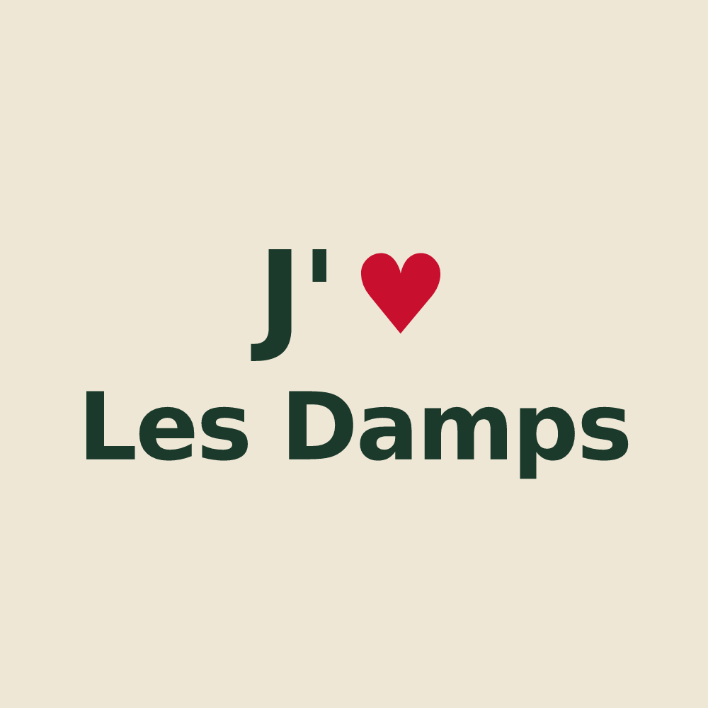 Tote bag personnalisé Les Damps — design « J'aime Les Damps » imprimé sur le tote bag