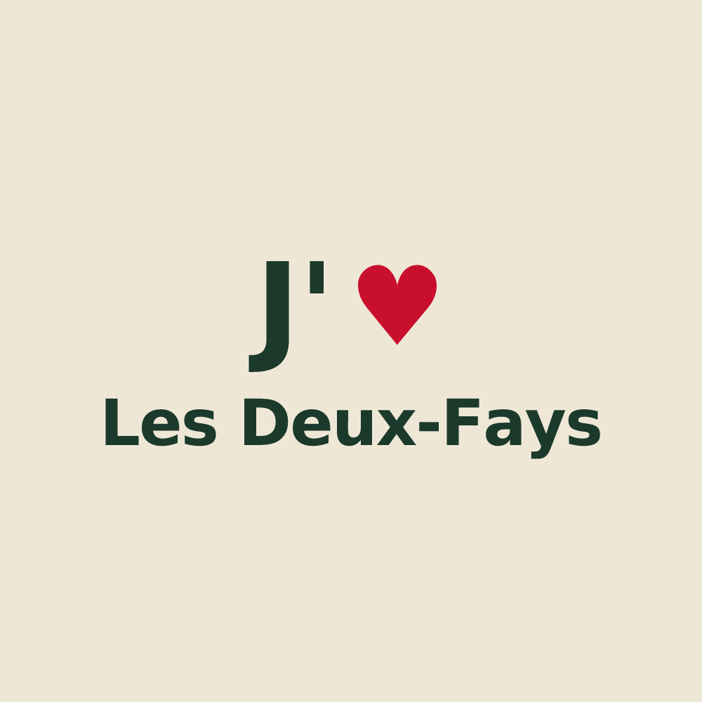 Tote bag personnalisé Les Deux-Fays — design J'aime Les Deux-Fays