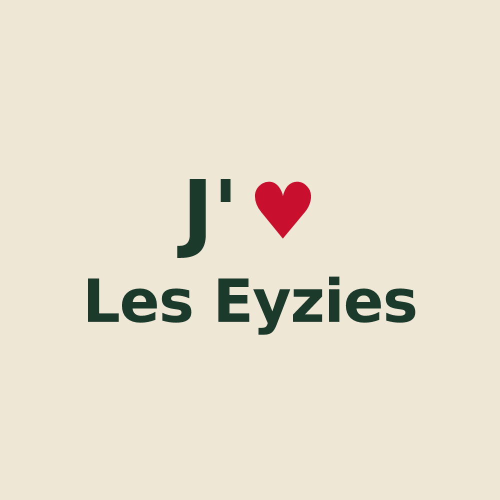 Tote bag personnalisé Les Eyzies — design J'aime Les Eyzies
