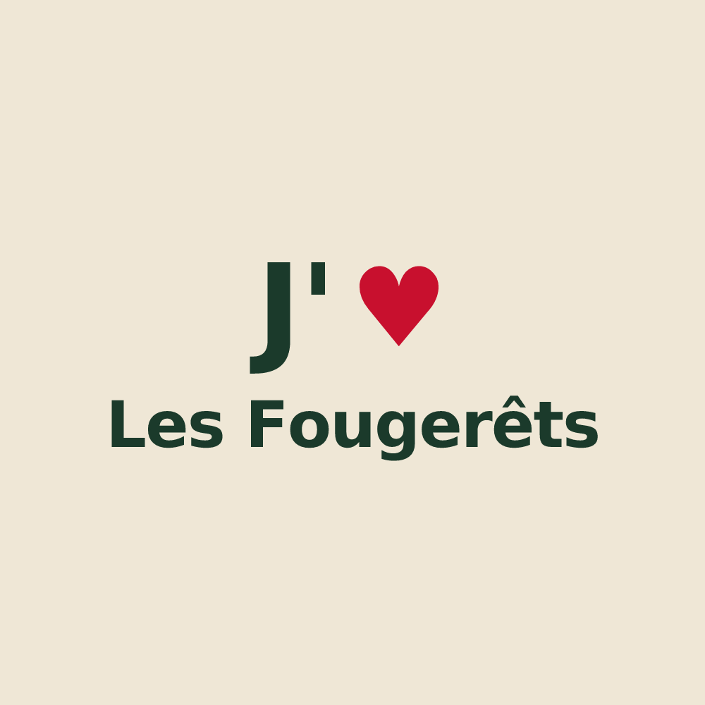 Tote bag personnalisé Les Fougerêts — design J'aime Les Fougerêts
