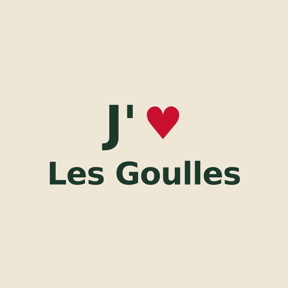 Tote bag personnalisé Les Goulles — design « J'aime Les Goulles » imprimé sur le tote bag