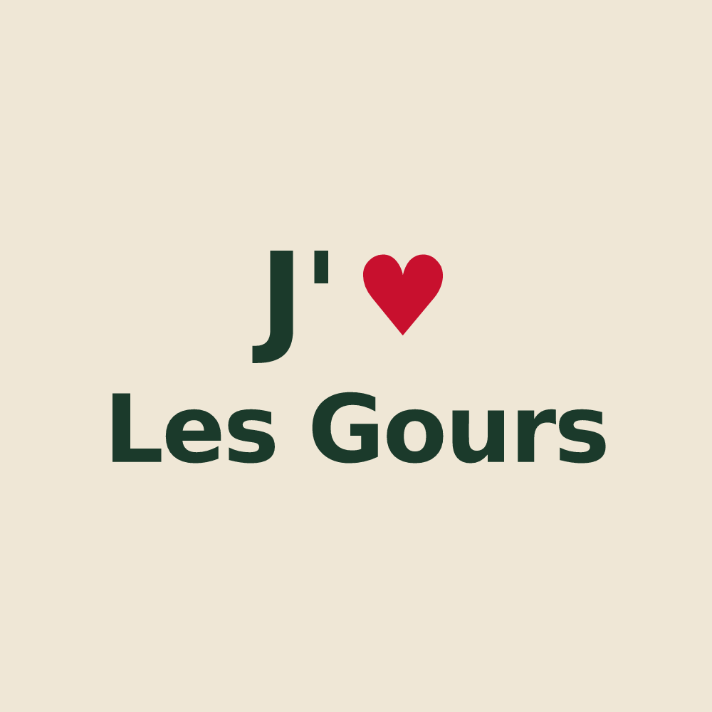 Tote bag personnalisé Les Gours — design J'aime Les Gours
