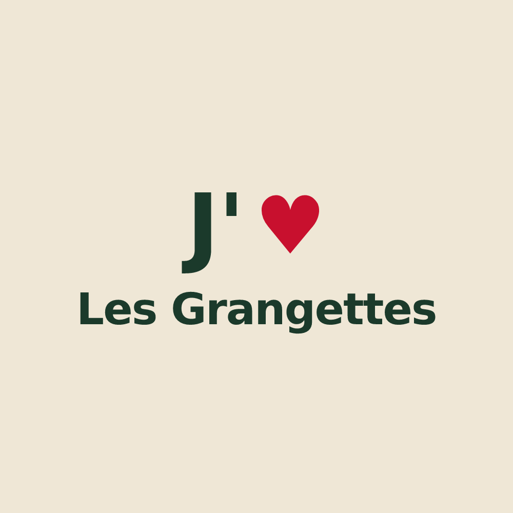 Tote bag personnalisé Les Grangettes — design J'aime Les Grangettes