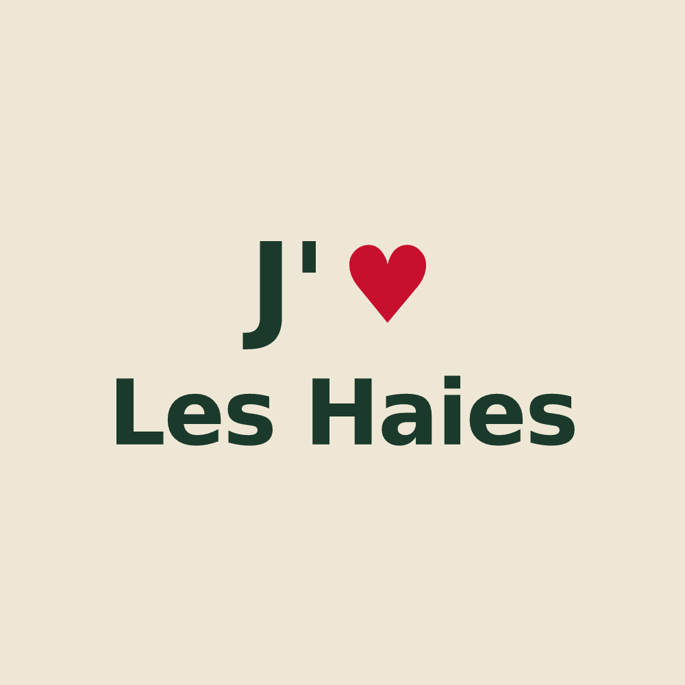 Tote bag personnalisé Les Haies — design J'aime Les Haies