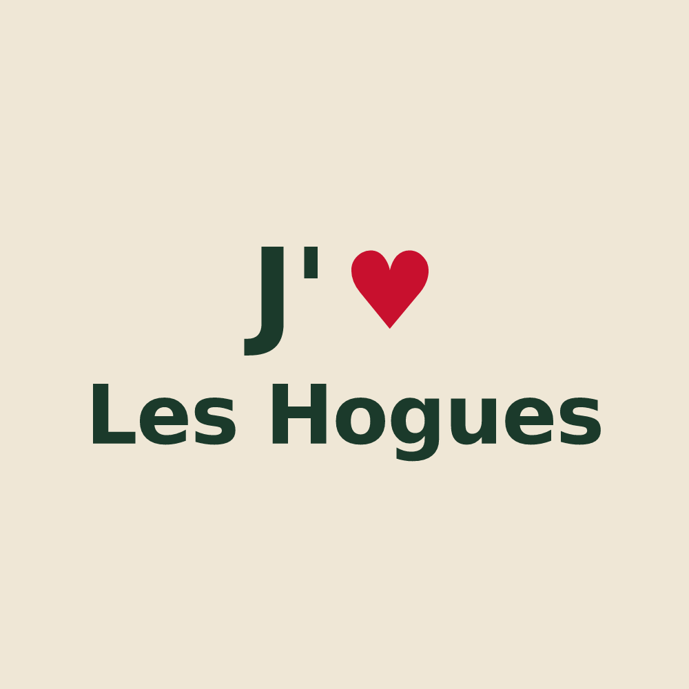 Tote bag personnalisé Les Hogues — design J'aime Les Hogues