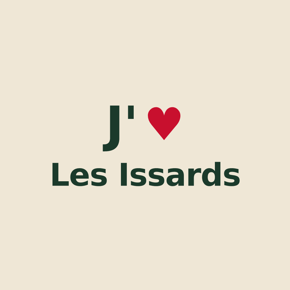 Tote bag personnalisé Les Issards — design J'aime Les Issards
