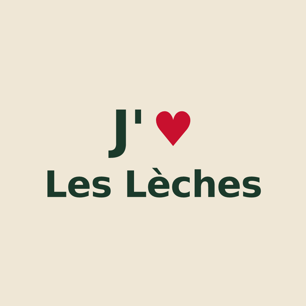 Tote bag personnalisé Les Lèches — design J'aime Les Lèches