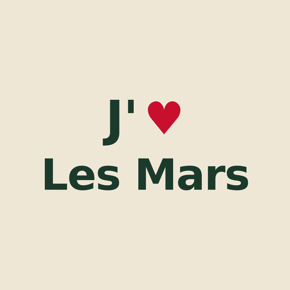 Tote bag personnalisé Les Mars — design J'aime Les Mars
