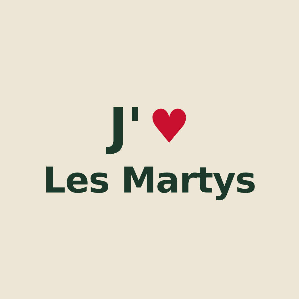 Tote bag personnalisé Les Martys — design J'aime Les Martys