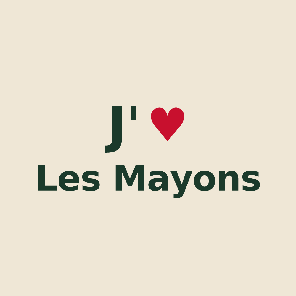 Tote bag personnalisé Les Mayons — design J'aime Les Mayons