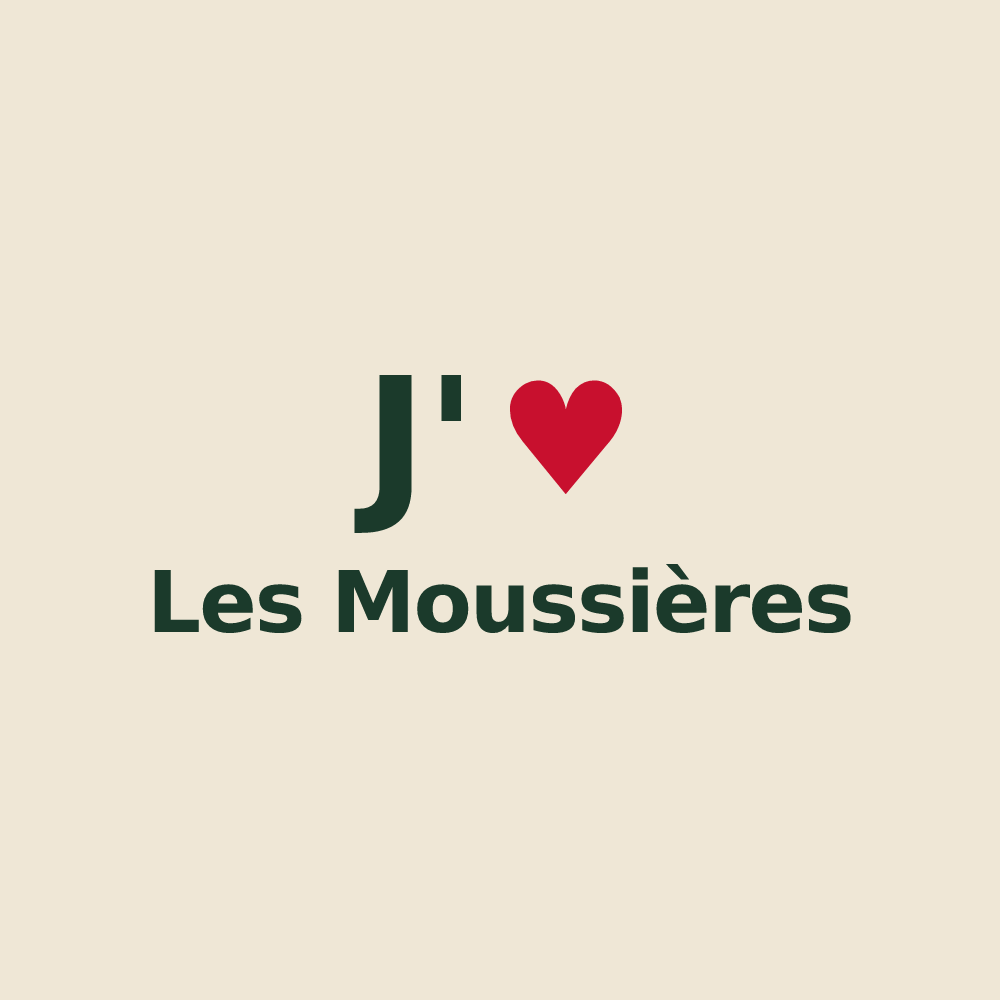 Tote bag personnalisé Les Moussières — design J'aime Les Moussières