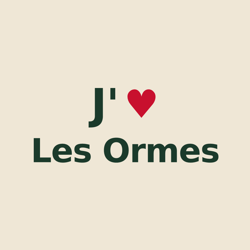 Tote bag personnalisé Les Ormes — design J'aime Les Ormes