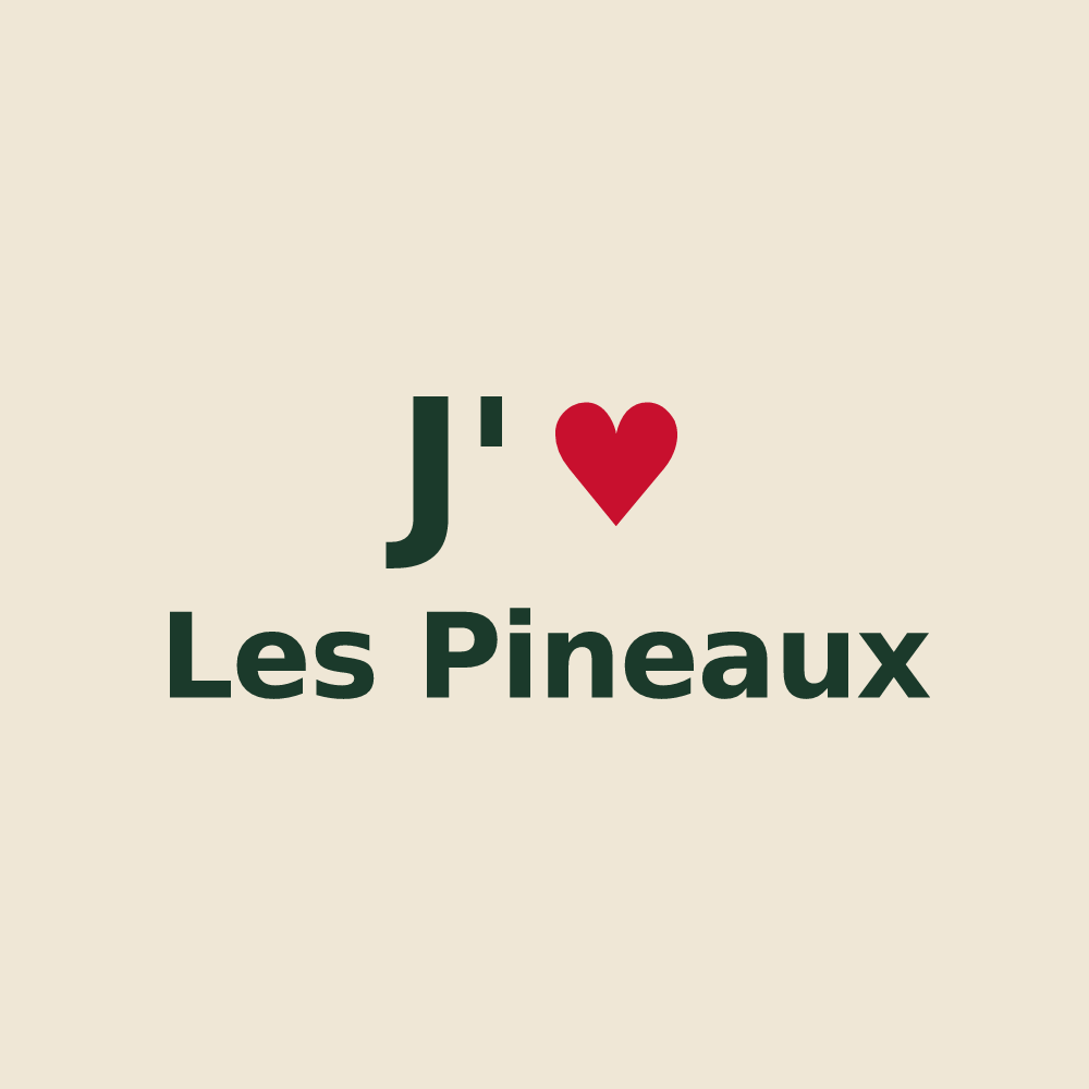 Tote bag personnalisé Les Pineaux — design J'aime Les Pineaux