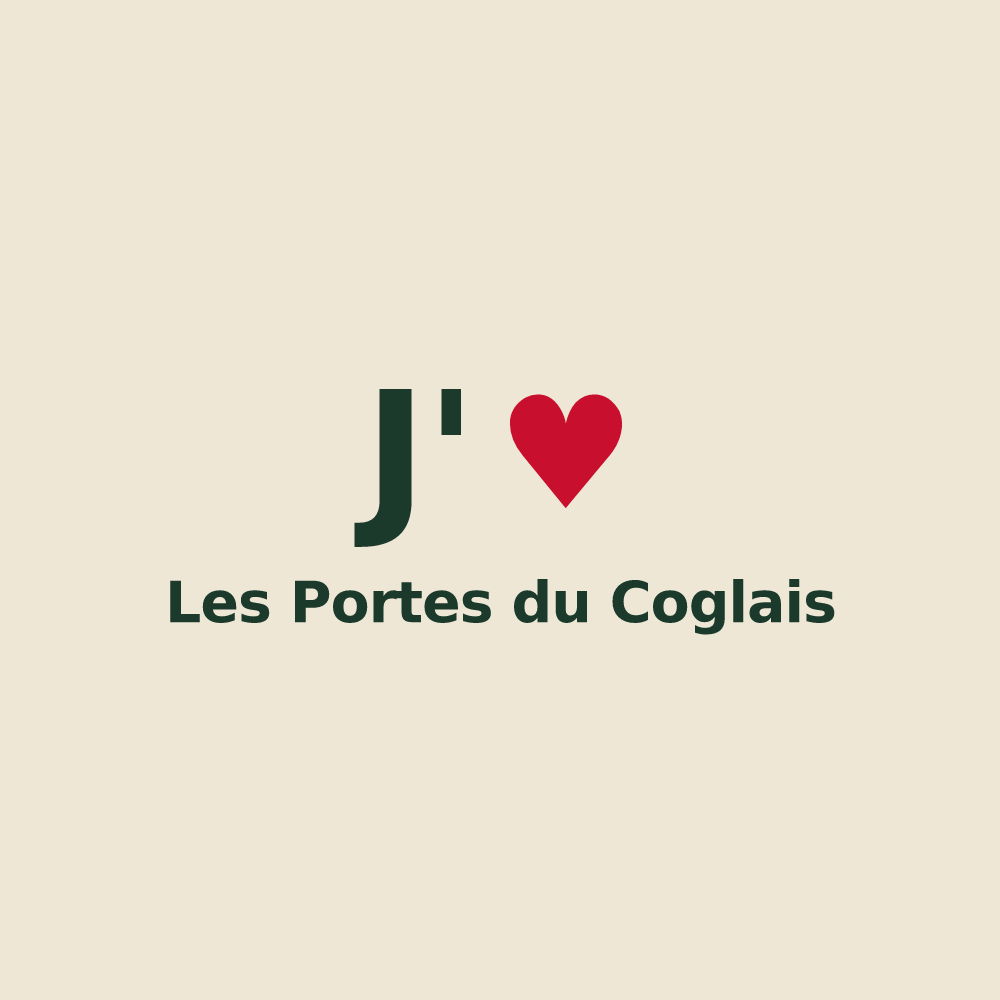 Tote bag personnalisé Les Portes du Coglais — design J'aime Les Portes du Coglais