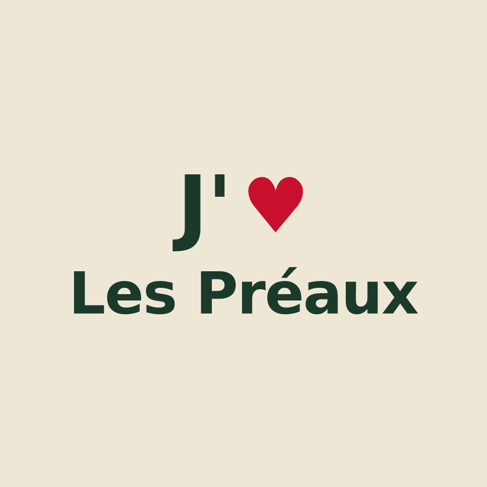 Tote bag personnalisé Les Préaux — design J'aime Les Préaux
