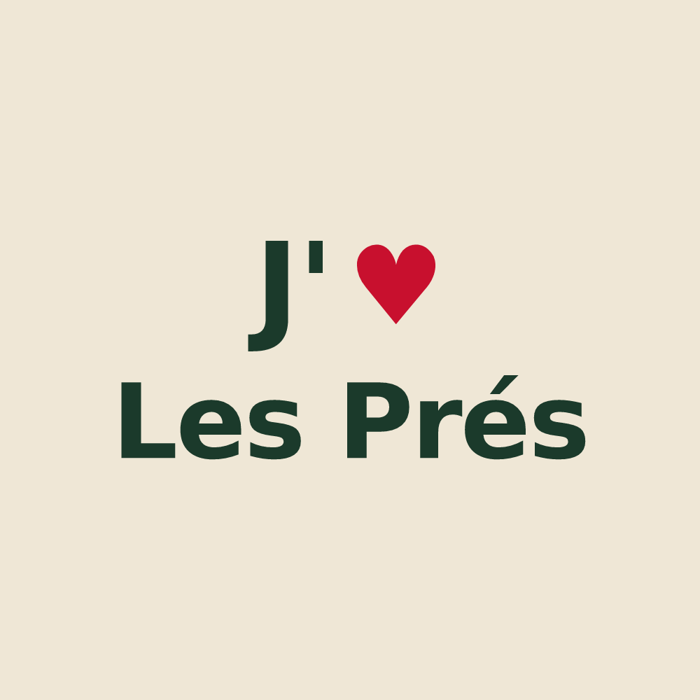 Tote bag personnalisé Les Prés — design J'aime Les Prés