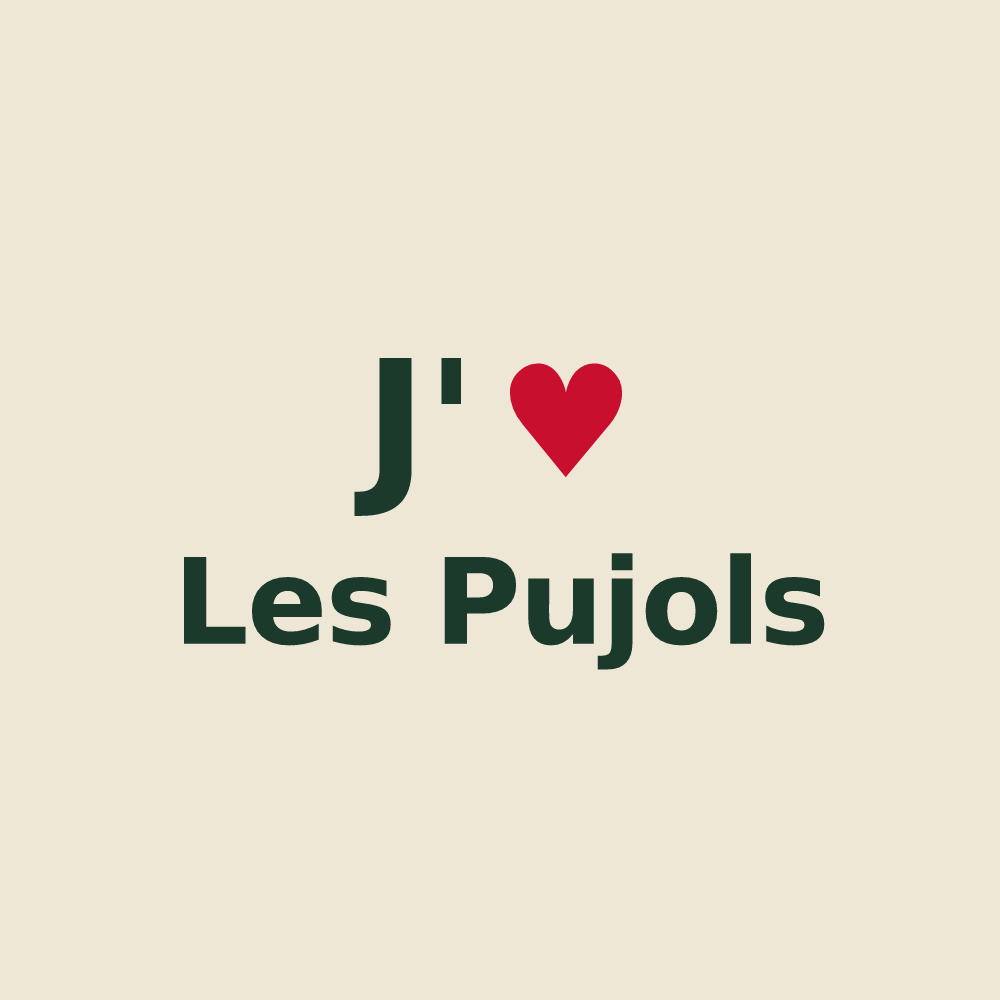 Tote bag personnalisé Les Pujols — design J'aime Les Pujols
