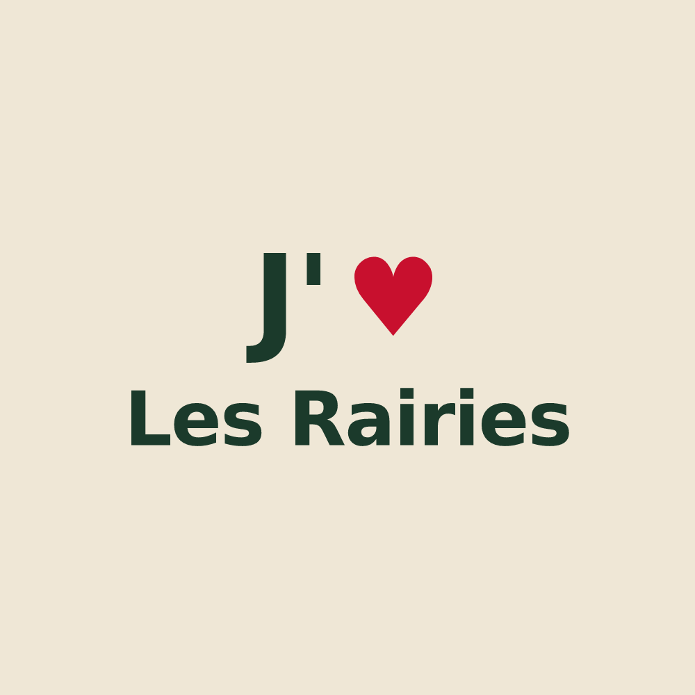 Tote bag personnalisé Les Rairies — design J'aime Les Rairies
