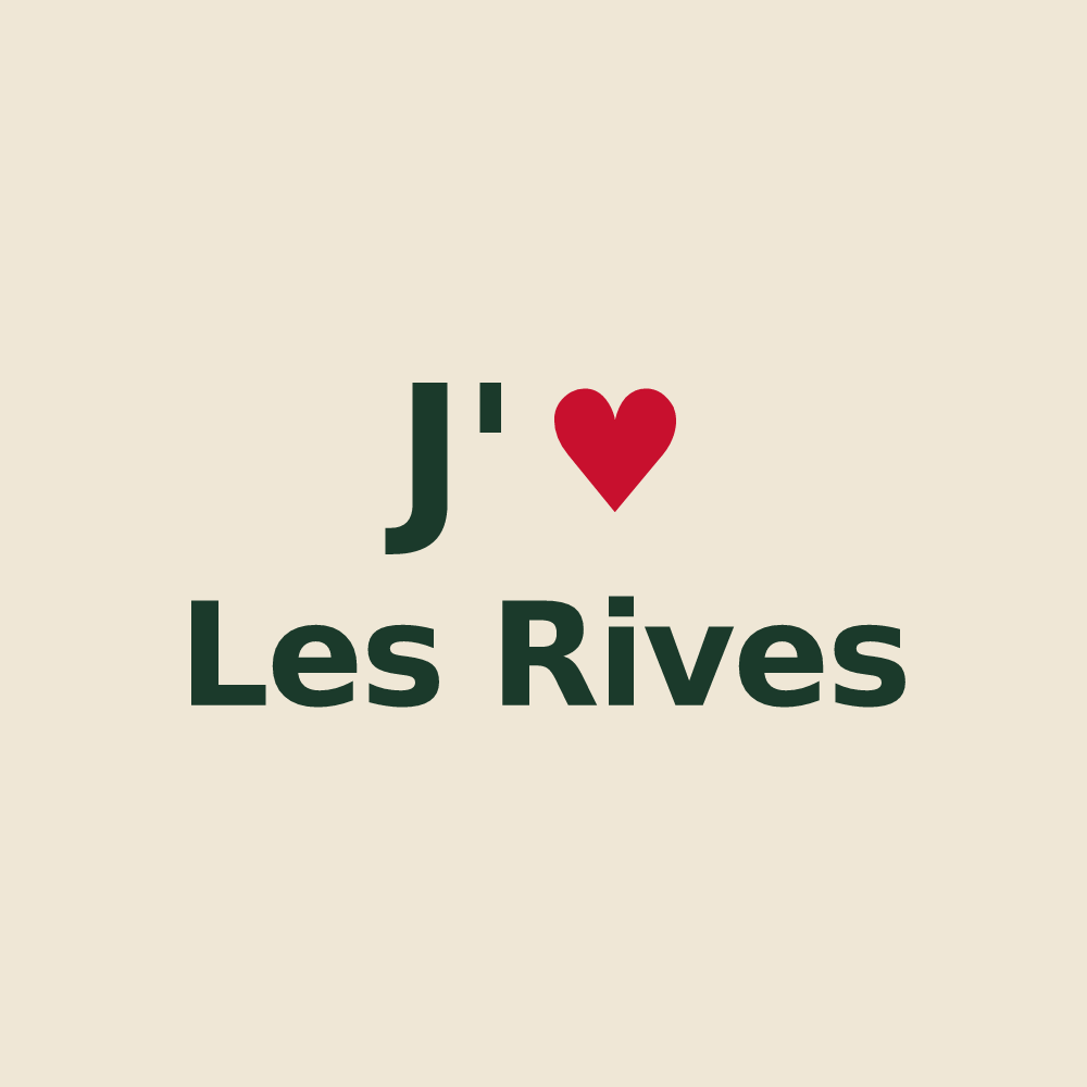 Tote bag personnalisé Les Rives — design J'aime Les Rives