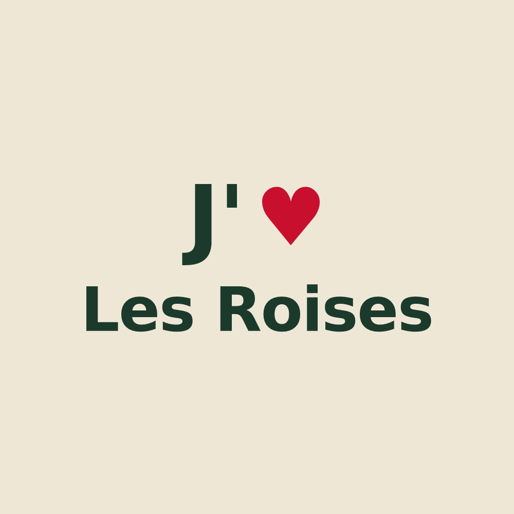 Tote bag personnalisé Les Roises — design J'aime Les Roises