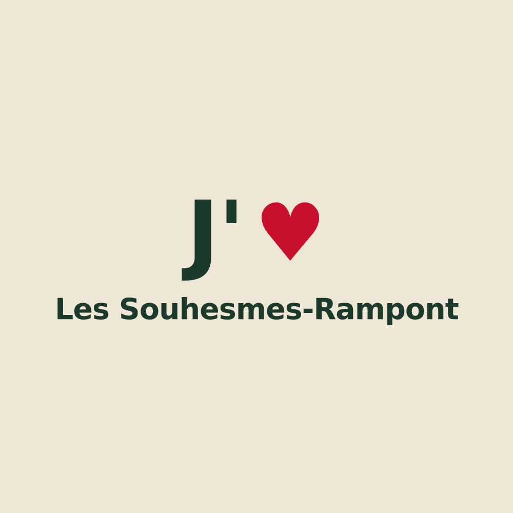 Tote bag personnalisé Les Souhesmes-Rampont — design J'aime Les Souhesmes-Rampont