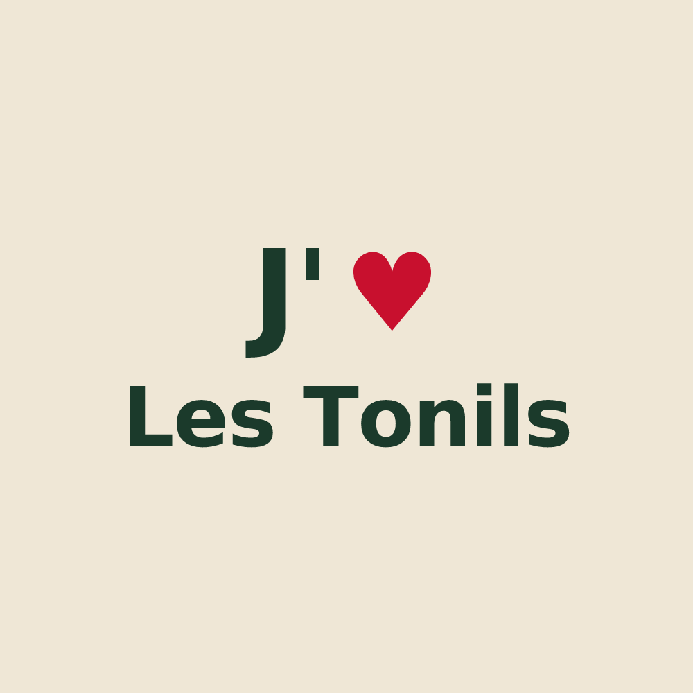 Tote bag personnalisé Les Tonils — design J'aime Les Tonils