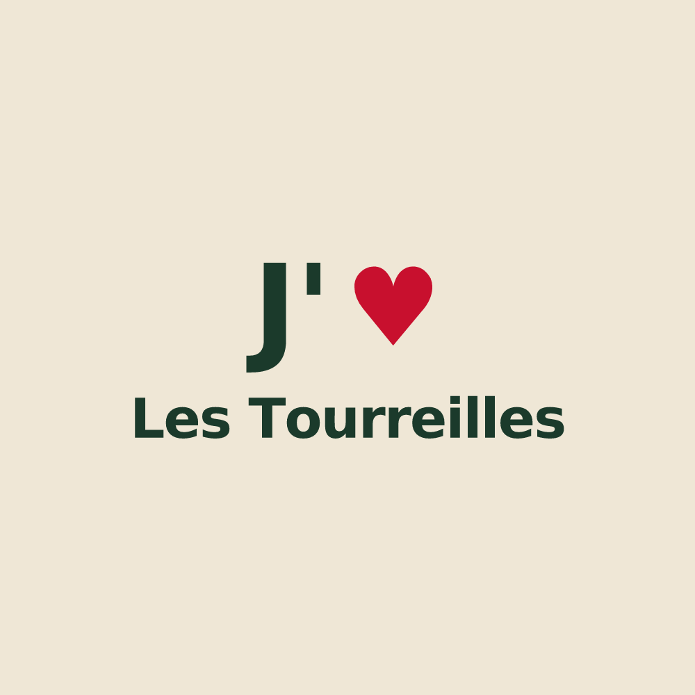 Tote bag personnalisé Les Tourreilles — design « J'aime Les Tourreilles » imprimé sur le tote bag