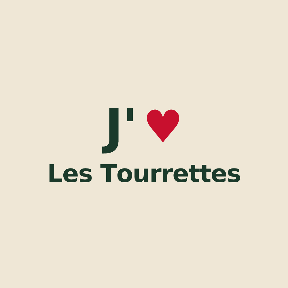 Tote bag personnalisé Les Tourrettes — design J'aime Les Tourrettes