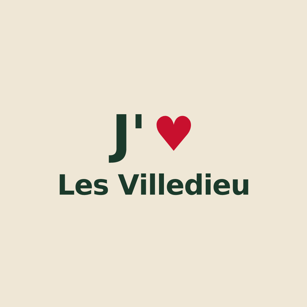 Tote bag personnalisé Les Villedieu — design J'aime Les Villedieu