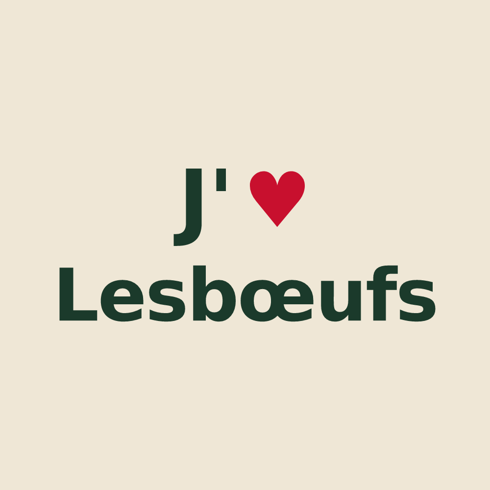 Tote bag personnalisé Lesbœufs — design J'aime Lesbœufs