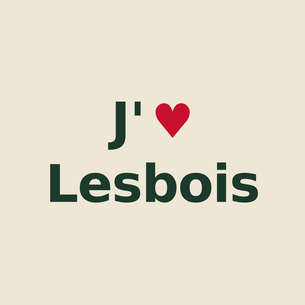 Tote bag personnalisé Lesbois — design J'aime Lesbois