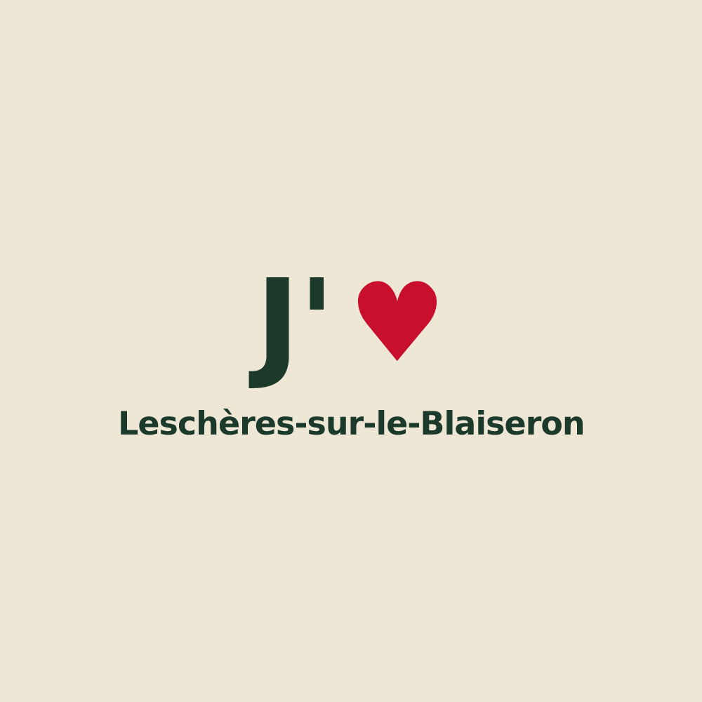 Tote bag personnalisé Leschères-sur-le-Blaiseron — design J'aime Leschères-sur-le-Blaiseron