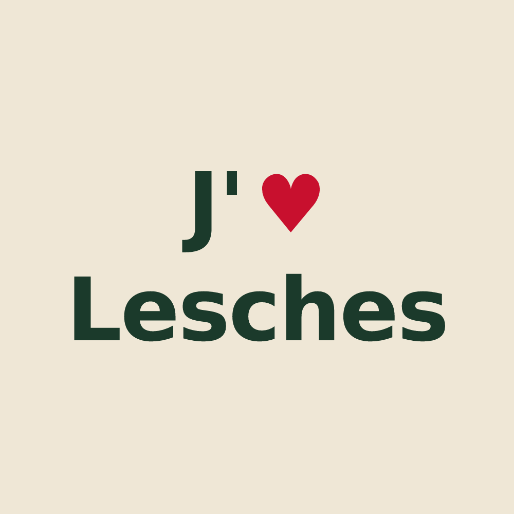 Tote bag personnalisé Lesches — design J'aime Lesches