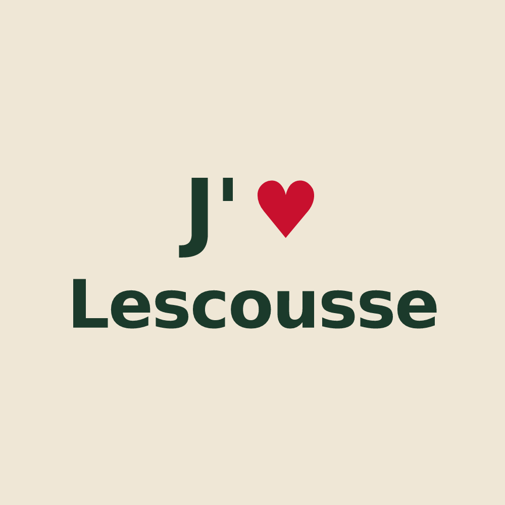 Tote bag personnalisé Lescousse — design J'aime Lescousse